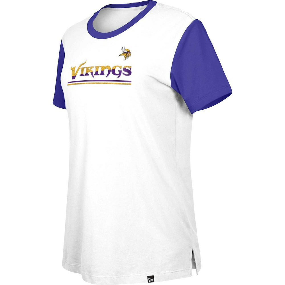 Minnesota Vikings New Era Women's Third Down Colorblock T-Shirt - White/Purple sale