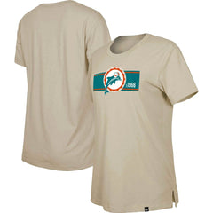 Miami Dolphins New Era Women's Third Down Historic T-Shirt - Tan discount