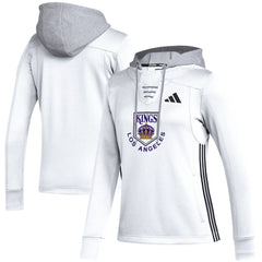 Los Angeles Kings adidas Women's Refresh Skate Lace AEROREADY Pullover Hoodie - White Hoodies