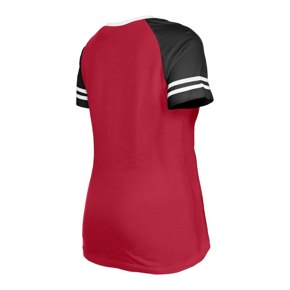 Arizona Cardinals New Era Women's Raglan Lace-Up T-Shirt - Cardinal for sale
