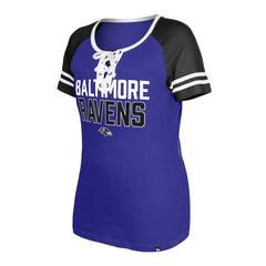 Baltimore Ravens New Era Women's Raglan Lace-Up T-Shirt - Purple outlet