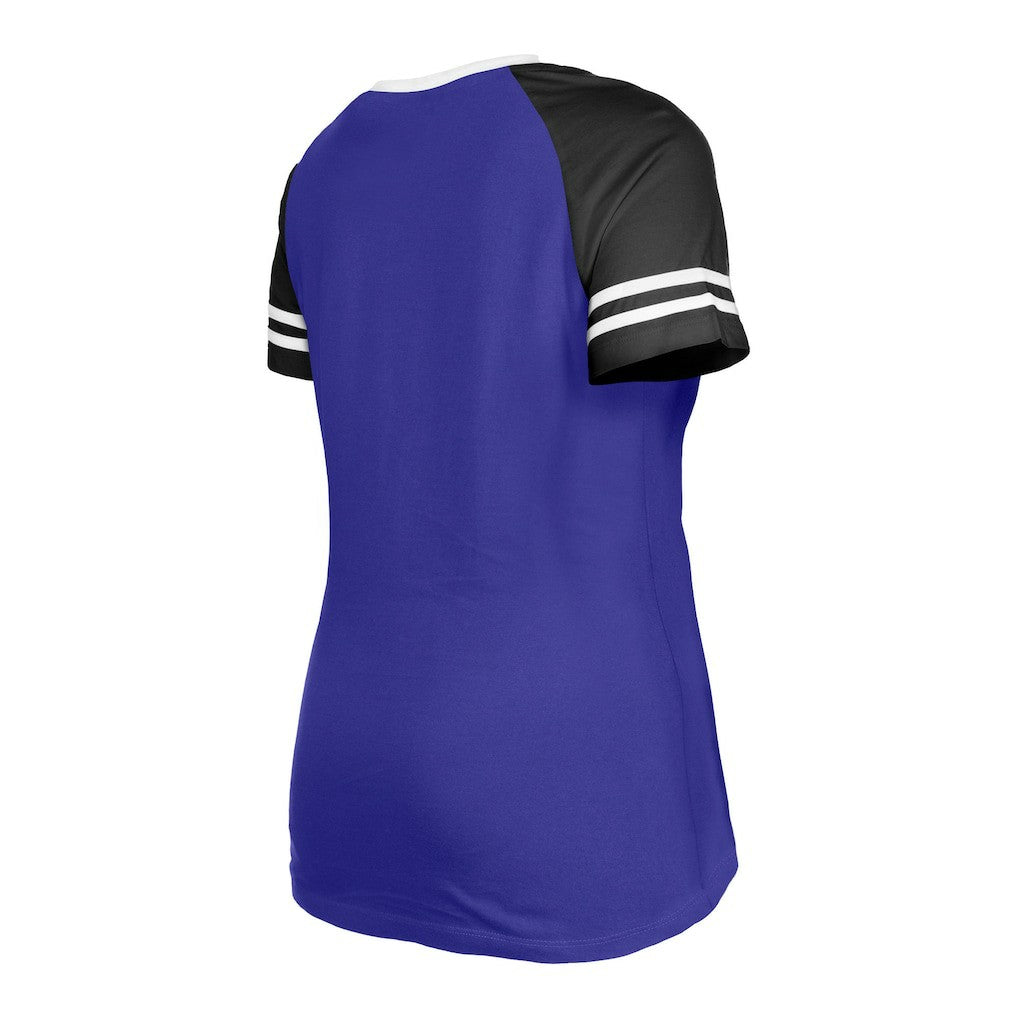 Baltimore Ravens New Era Women's Raglan Lace-Up T-Shirt - Purple outlet