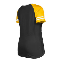 Pittsburgh Steelers New Era Women's Raglan Lace-Up T-Shirt - Black online