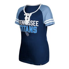 Tennessee Titans New Era Women's Raglan Lace-Up T-Shirt - Navy sale