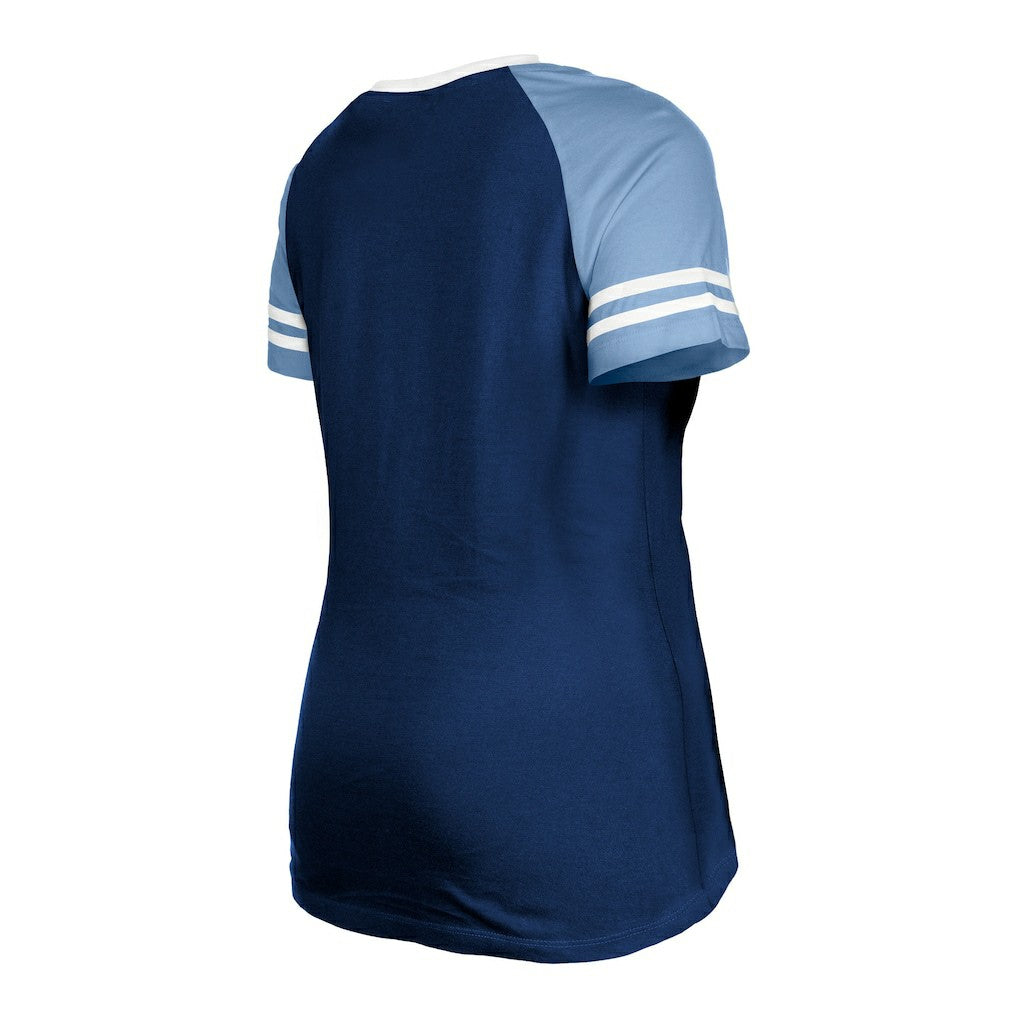 Tennessee Titans New Era Women's Raglan Lace-Up T-Shirt - Navy sale