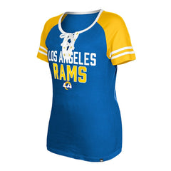 Los Angeles Rams New Era Women's Raglan Lace-Up T-Shirt - Royal sale