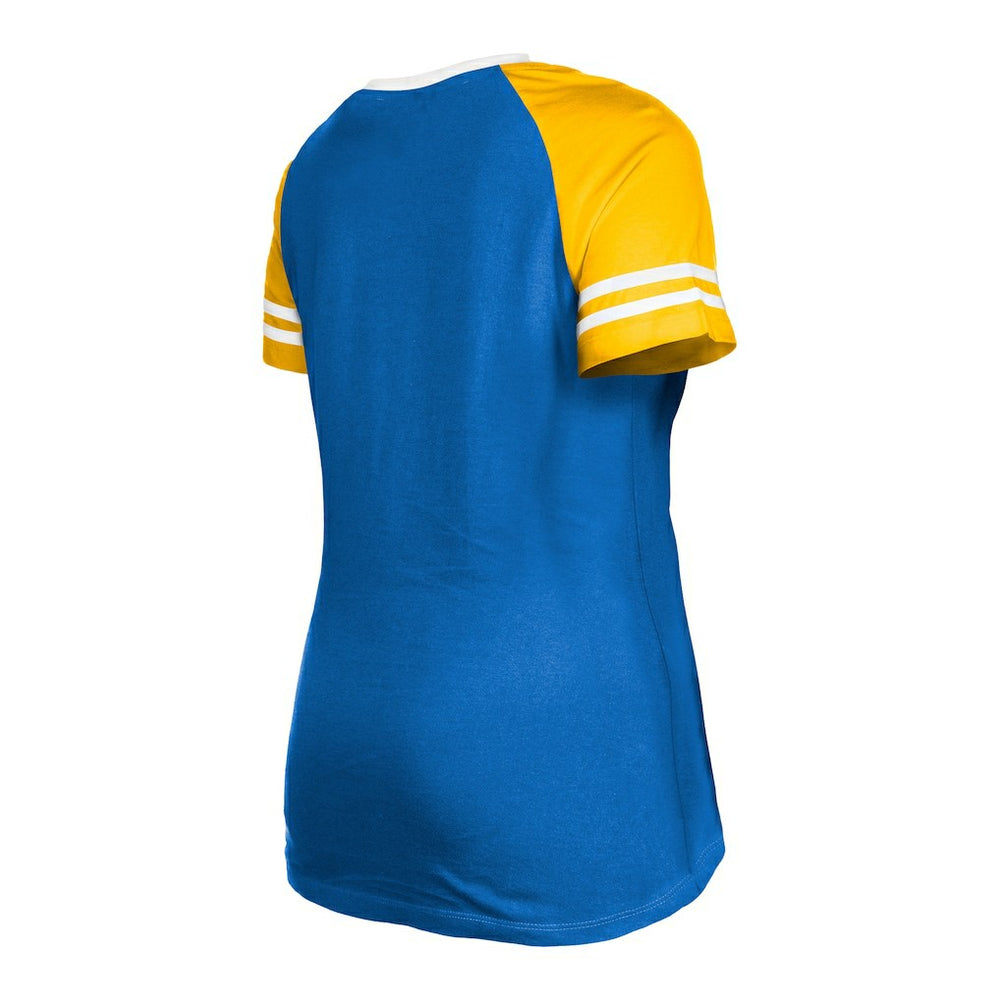 Los Angeles Rams New Era Women's Raglan Lace-Up T-Shirt - Royal sale