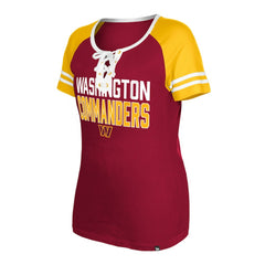 Washington Commanders New Era Women's Raglan Lace-Up T-Shirt - Burgundy online
