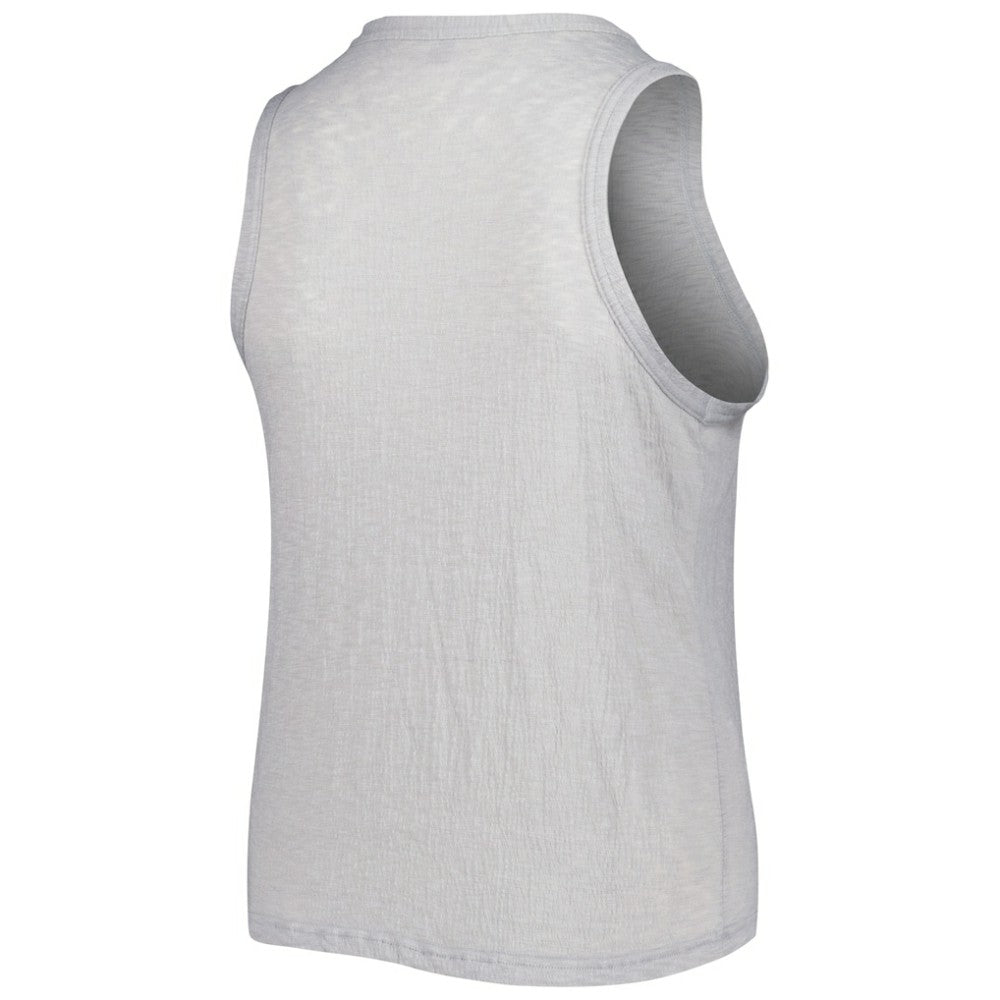Colorado Rockies Soft as a Grape Women's Plus Size High Neck Tri-Blend Tank Top Gray