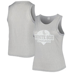 Chicago White Sox Soft as a Grape Women's Plus Size High Neck Tri-Blend Tank Top Gray