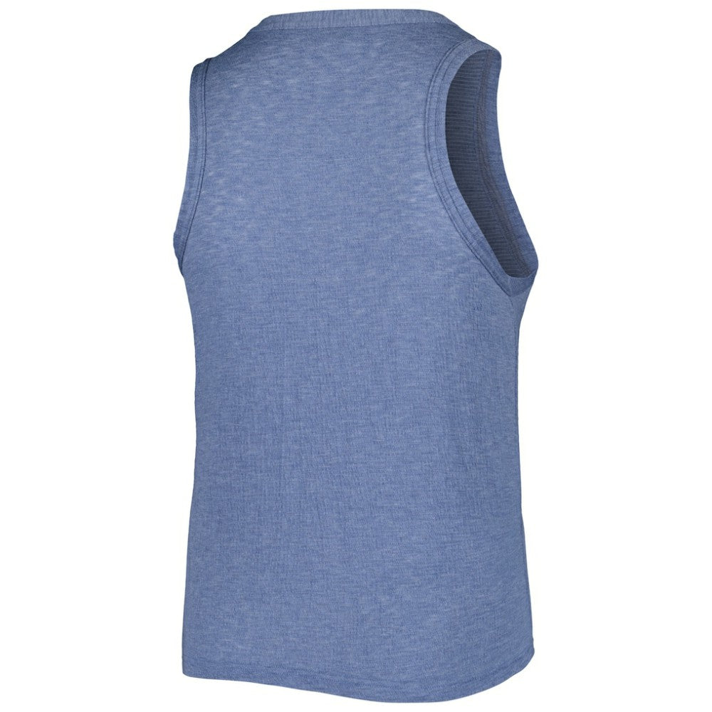 Detroit Tigers Soft as a Grape Women's Plus Size High Neck Tri-Blend Tank Top Navy