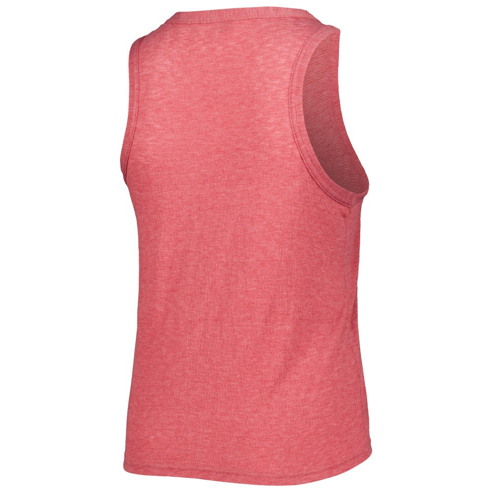 Los Angeles Angels Soft as a Grape Women's Plus Size High Neck Tri-Blend Tank Top Red