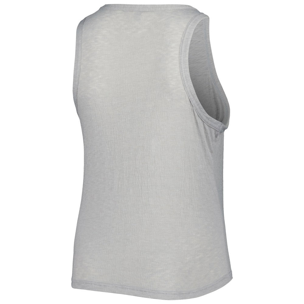 Miami Marlins Soft as a Grape Women's Plus Size High Neck Tri-Blend Tank Top Gray