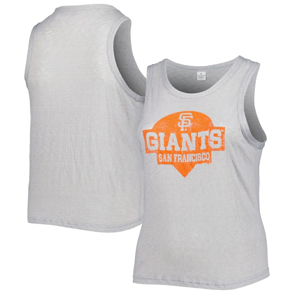 San Francisco Giants Soft as a Grape Women's Plus Size High Neck Tri-Blend Tank Top Gray