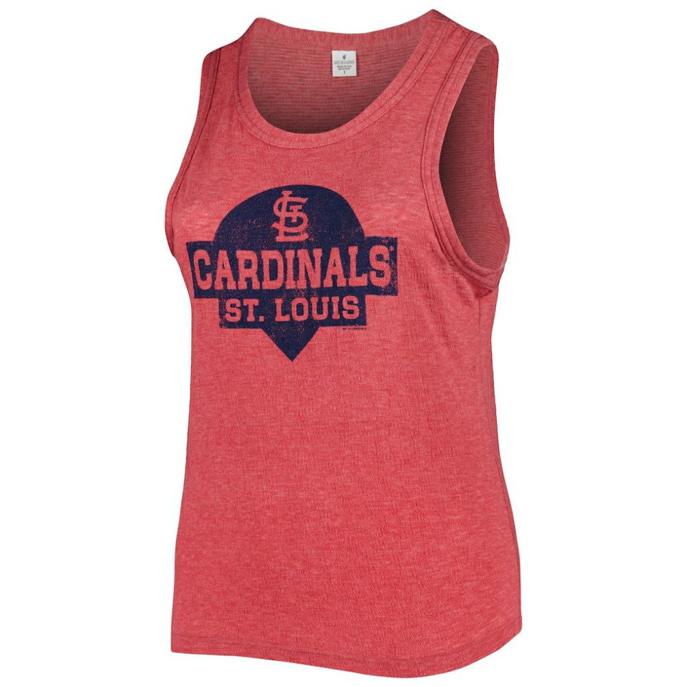 St. Louis Cardinals Soft as a Grape Women's Plus Size High Neck Tri-Blend Tank Top Red