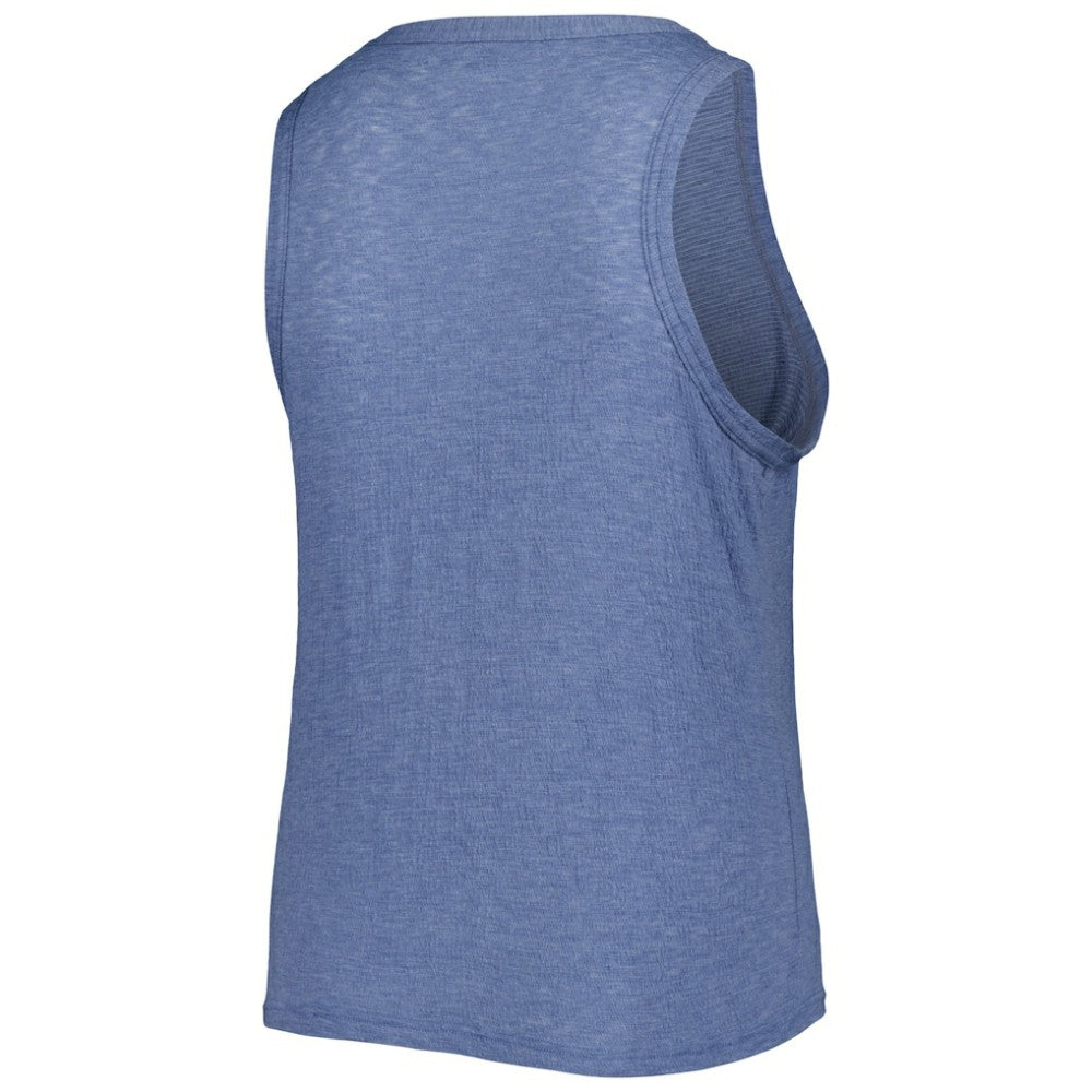 Tampa Bay Rays Soft as a Grape Women's Plus Size High Neck Tri-Blend Tank Top Navy