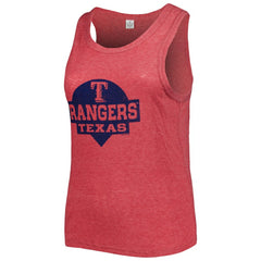 Texas Rangers Soft as a Grape Women's Plus Size High Neck Tri-Blend Tank Top Red