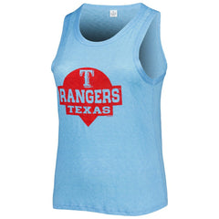 Texas Rangers Soft as a Grape Women's Plus Size High Neck Tri-Blend Tank Top Royal