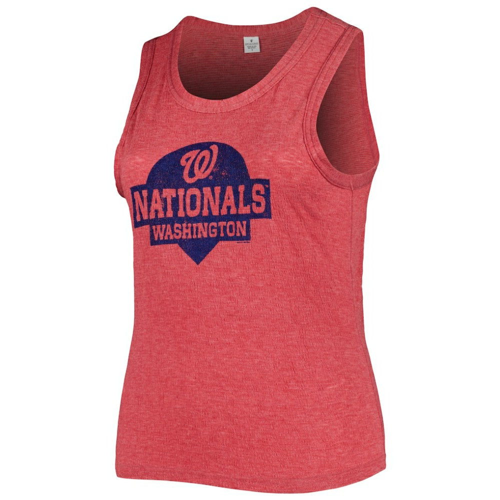 Washington Nationals Soft as a Grape Women's Plus Size High Neck Tri-Blend Tank Top Red