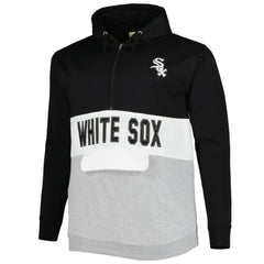 Chicago White Sox Big & Tall Fleece Half-Zip Hoodie Black/White