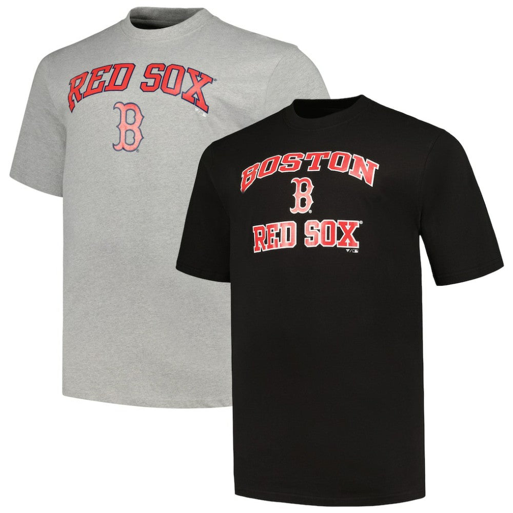 Boston Red Sox Profile Big & Tall T-Shirt Combo Pack Black/Heather Gray