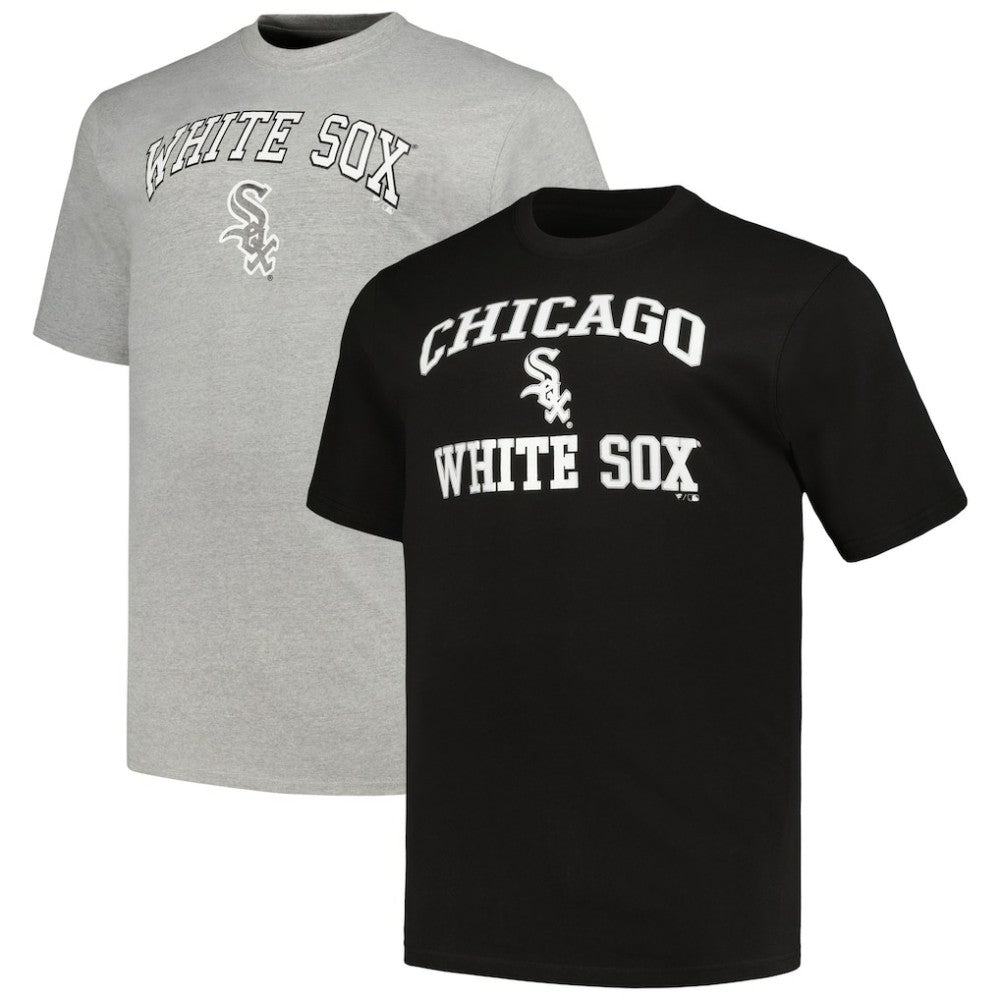 Chicago White Sox Profile Big & Tall T-Shirt Combo Pack Black/Heather Gray