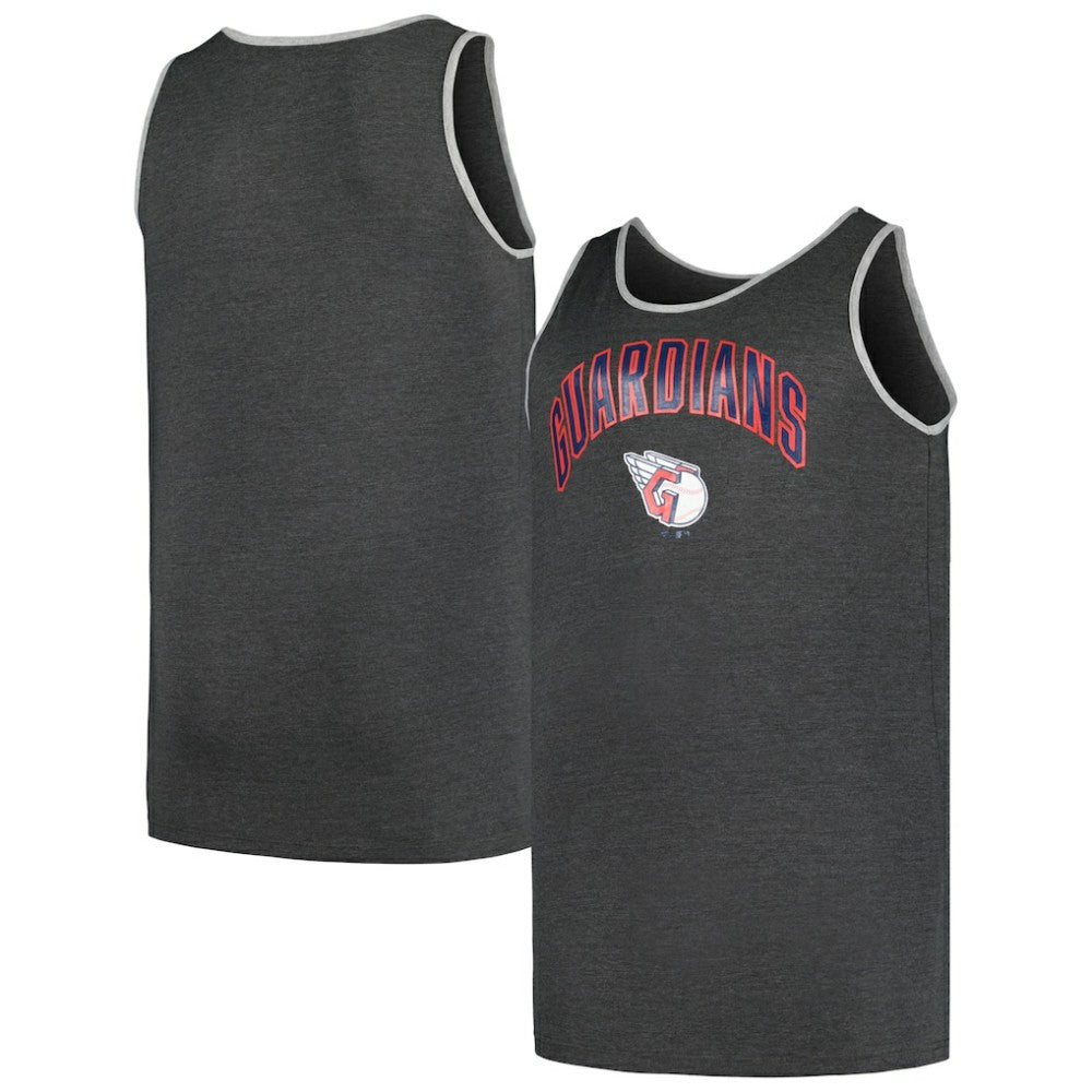 Cleveland Guardians Profile Big & Tall Arch Over Logo Tank Top Heather Charcoal