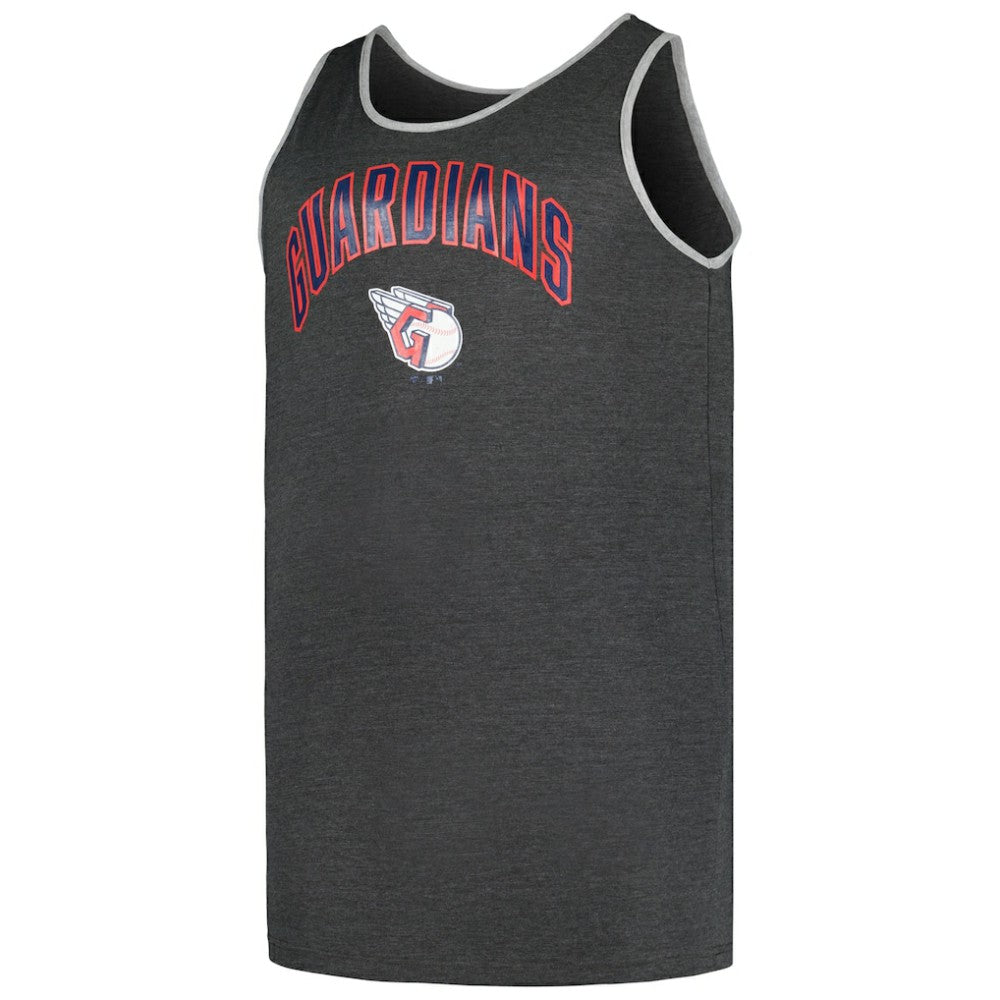 Cleveland Guardians Profile Big & Tall Arch Over Logo Tank Top Heather Charcoal
