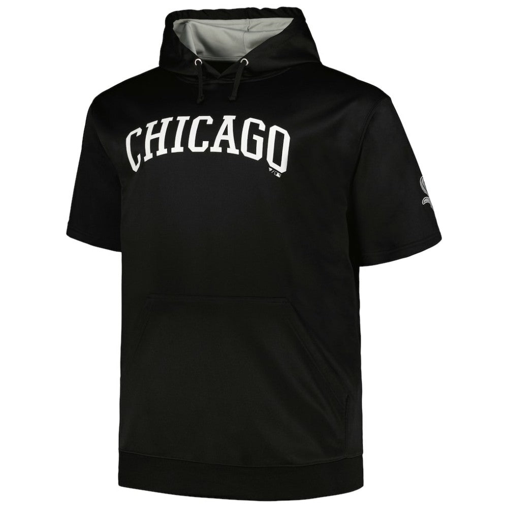 Chicago White Sox Profile Big & Tall Contrast Short Sleeve Pullover Hoodie Black