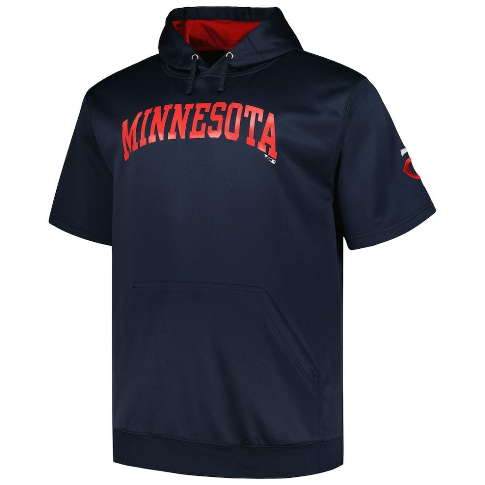 Minnesota Twins Profile Big & Tall Contrast Short Sleeve Pullover Hoodie Navy