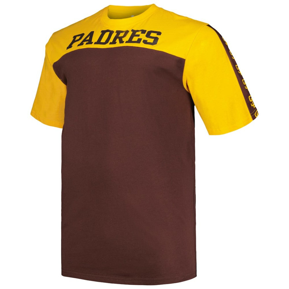 San Diego Padres Profile Big & Tall Yoke Knit T-Shirt Gold/Brown