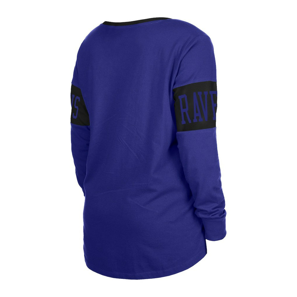 Baltimore Ravens New Era Women's Lace-Up Notch Neck Long Sleeve T-Shirt - Black discount