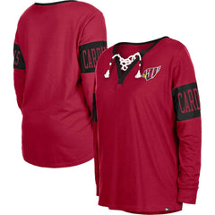 Arizona Cardinals New Era Women's Lace-Up Notch Neck Long Sleeve T-Shirt - Cardinal cheap