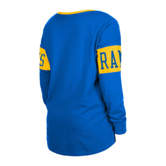 Los Angeles Rams New Era Women's Lace-Up Notch Neck Long Sleeve T-Shirt - Royal outlet