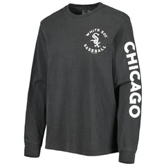 Chicago White Sox Soft as a Grape Women's Team Pigment Dye Long Sleeve T-Shirt Black