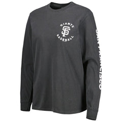 San Francisco Giants Soft as a Grape Women's Team Pigment Dye Long Sleeve T-Shirt Black