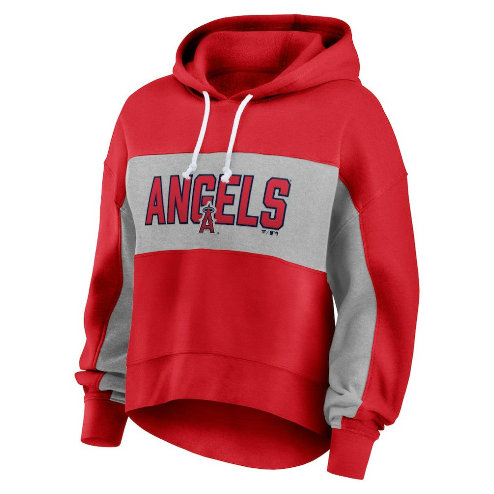 Los Angeles Angels Women's Filled Stat Sheet Pullover Hoodie Red