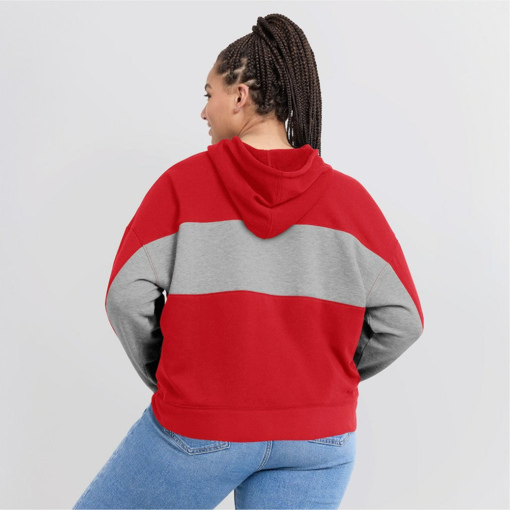 Washington Nationals Women's Filled Stat Sheet Pullover Hoodie Red