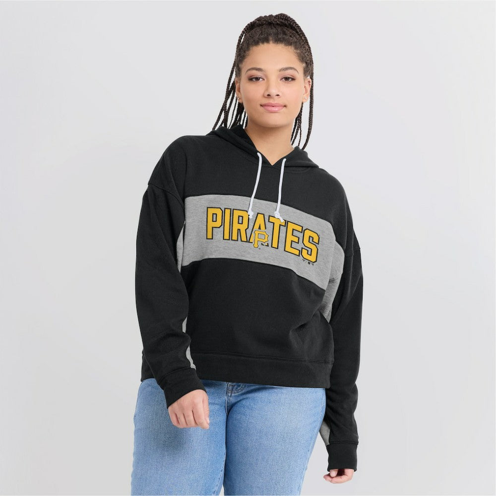 Pittsburgh Pirates Women's Filled Stat Sheet Pullover Hoodie Black