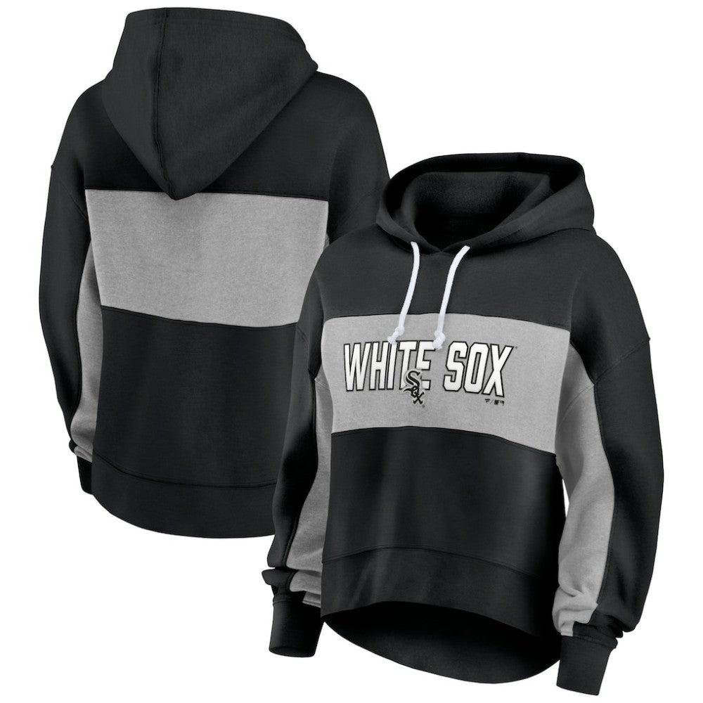 Chicago White Sox Women's Filled Stat Sheet Pullover Hoodie Black