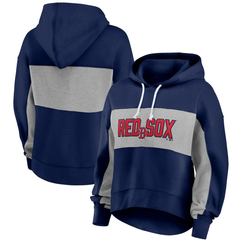 Boston Red Sox Women's Filled Stat Sheet Pullover Hoodie Navy
