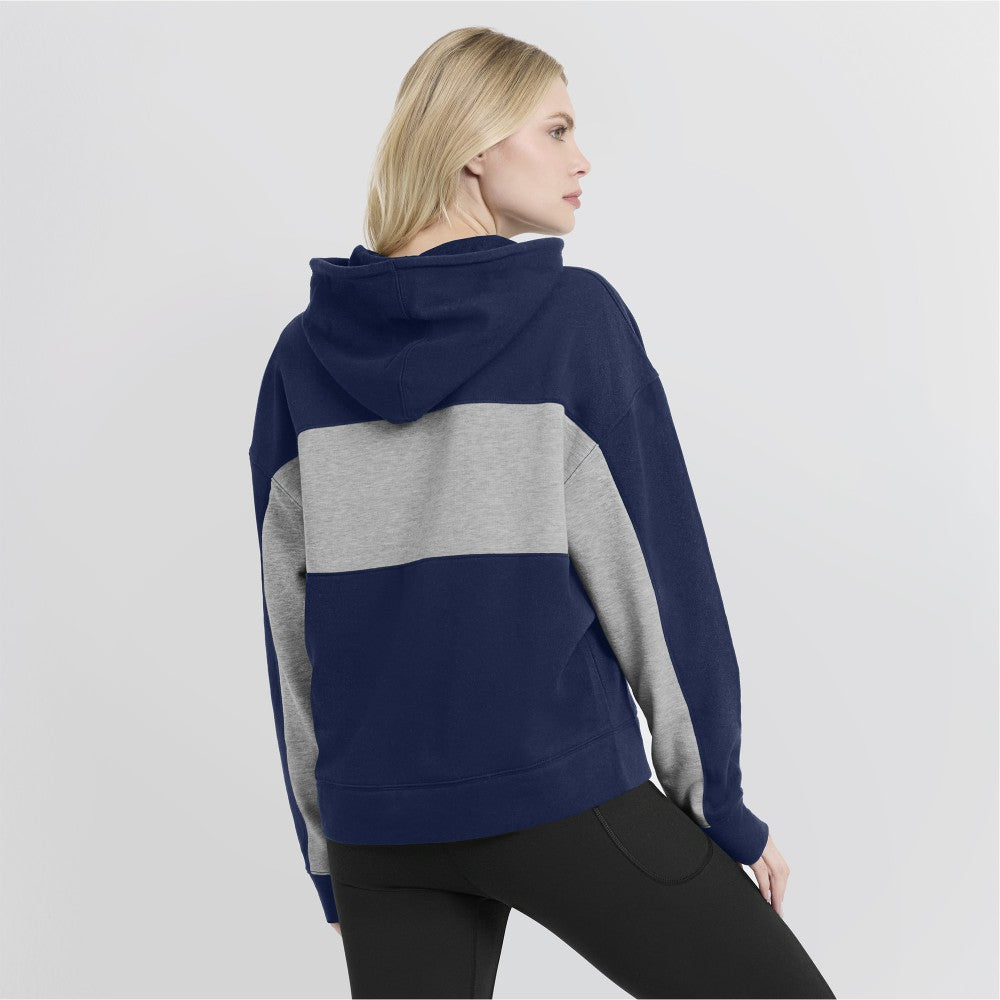 Cleveland Guardians Women's Filled Stat Sheet Pullover Hoodie Navy