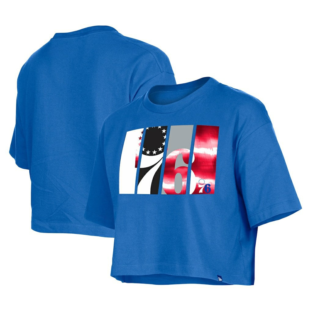 Philadelphia 76ers Women's Cropped T-Shirt - Royal for sale
