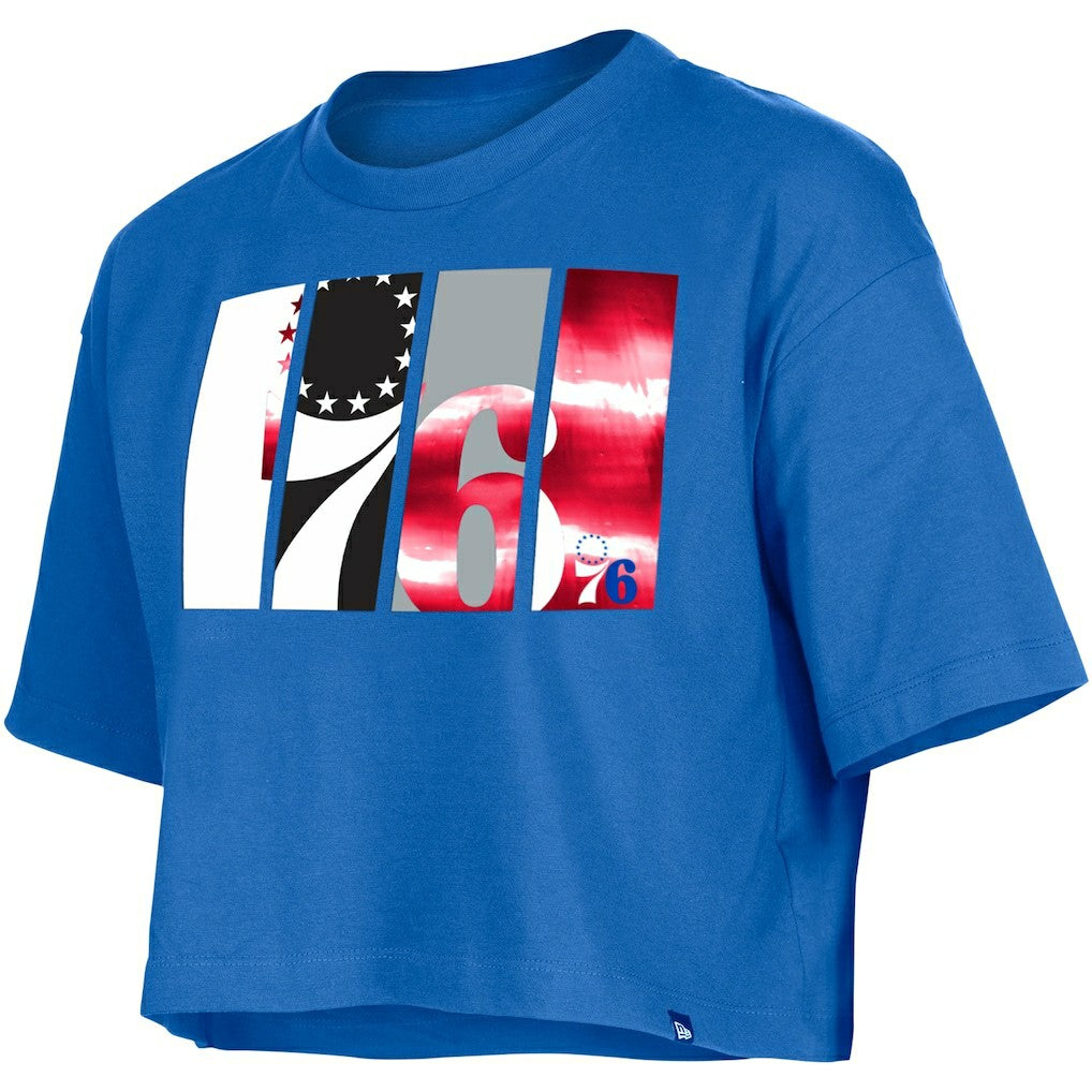 Philadelphia 76ers Women's Cropped T-Shirt - Royal for sale