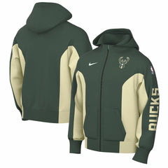 Milwaukee Bucks 2023/24 Authentic Showtime Full-Zip Hoodie - Hunter Green discount