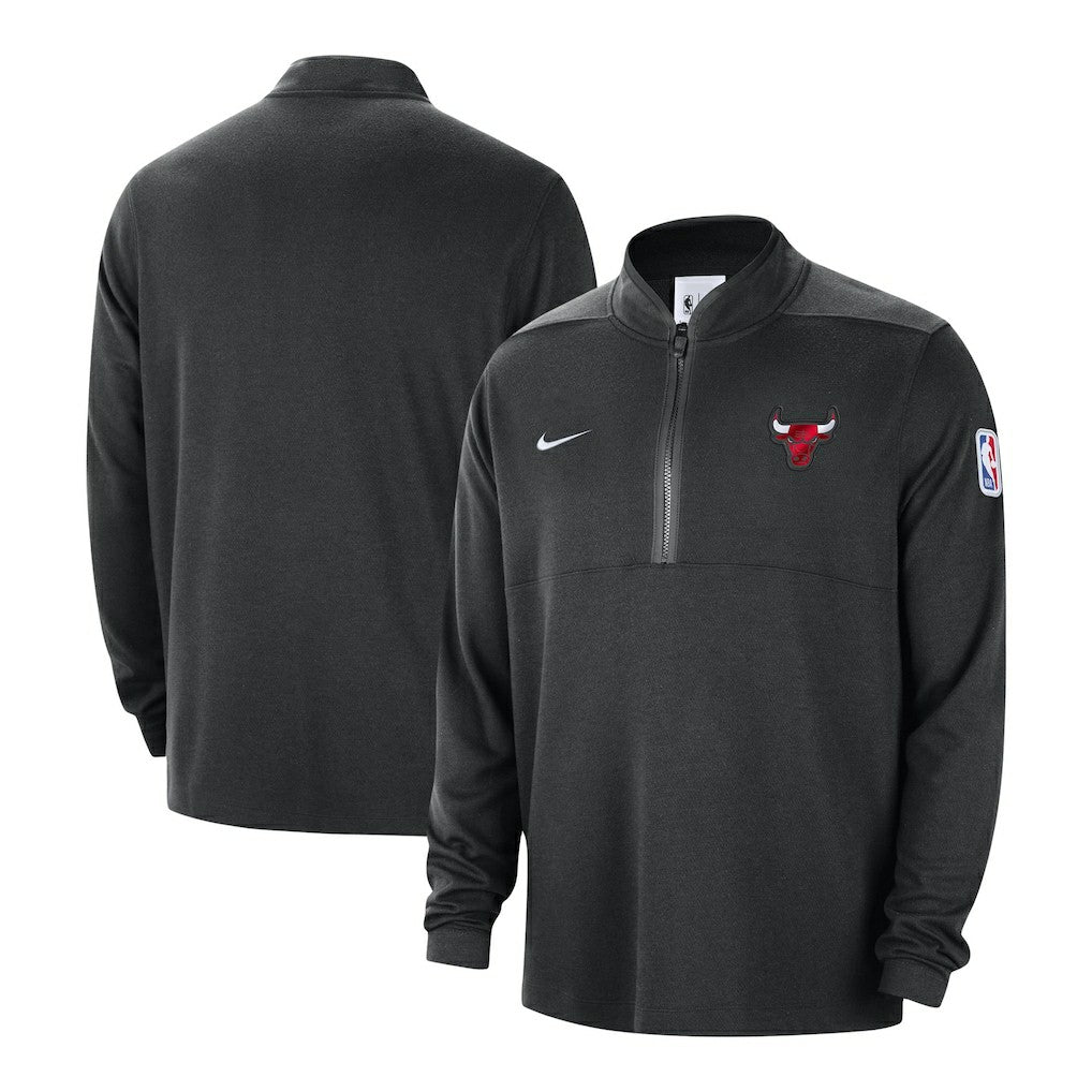 Chicago Bulls Authentic Performance Half-Zip Jacket - Black sale