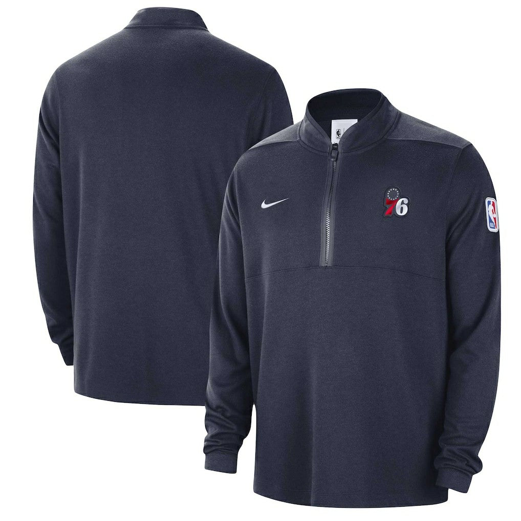 Philadelphia 76ers Authentic Performance Half-Zip Jacket - Navy outlet