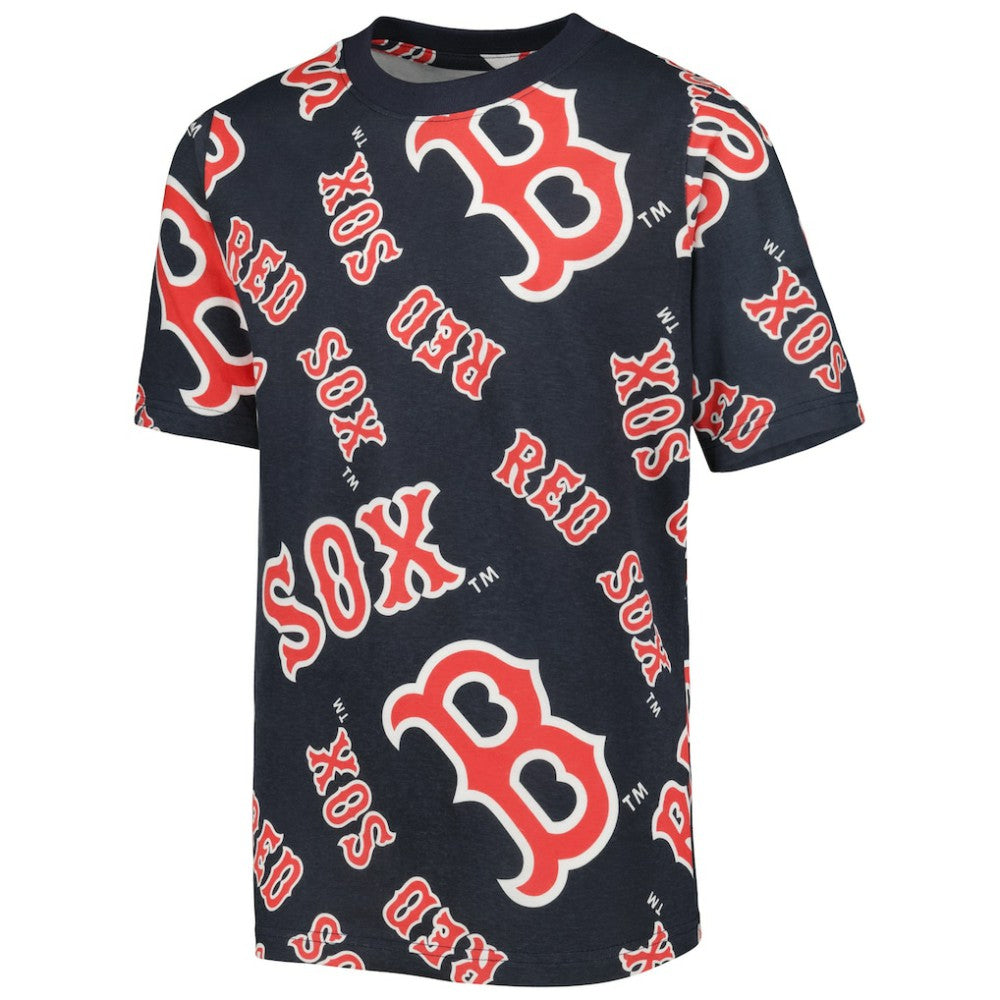 Boston Red Sox Stitches Youth Allover Team T-Shirt Navy