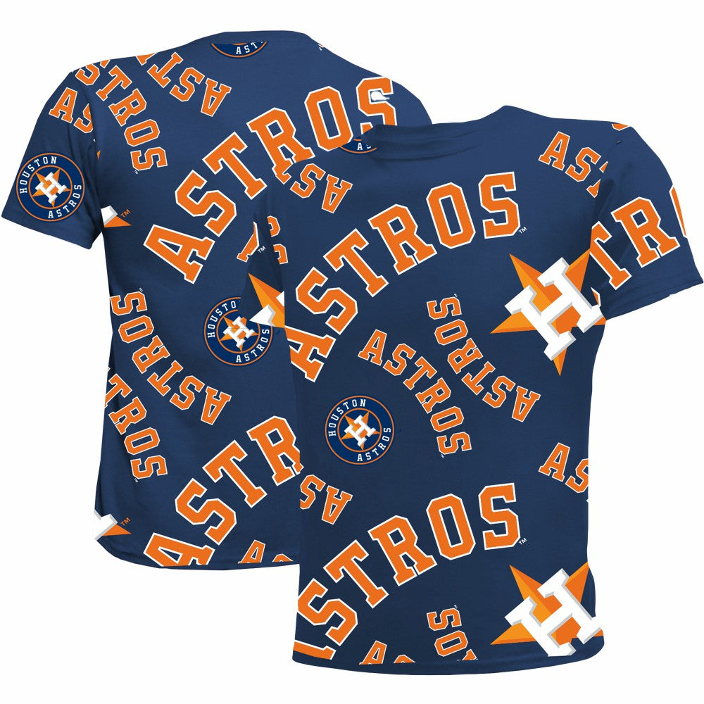 Houston Astros Stitches Youth Allover Team T-Shirt Navy