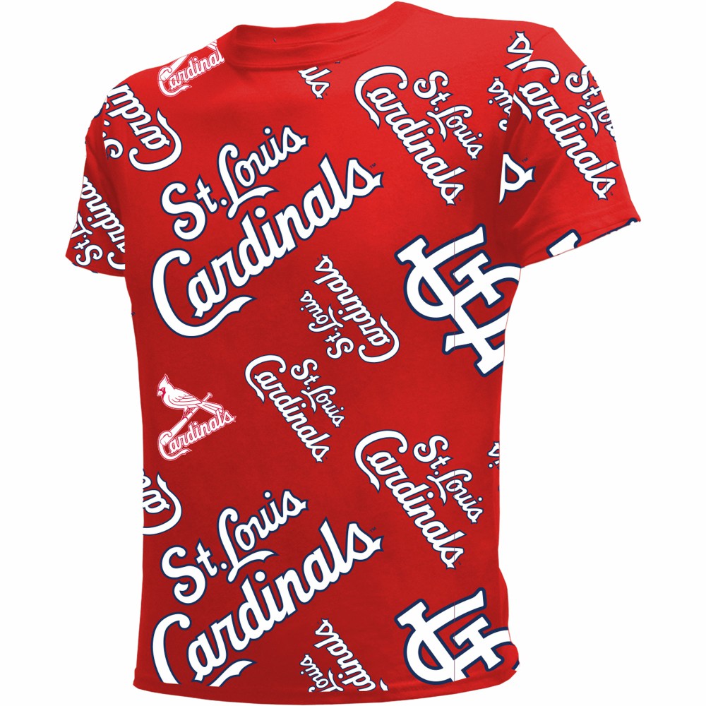 St. Louis Cardinals Stitches Youth Allover Team T-Shirt Red